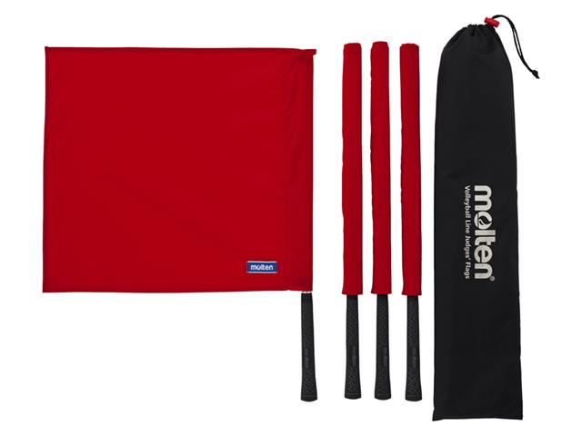 バレーボール審判用フラッグ【moltenとミカサの２組】収納バッグ付き molten 線審フラッグ 赤 QV0020-R | バレーボール用品 | スポーツ