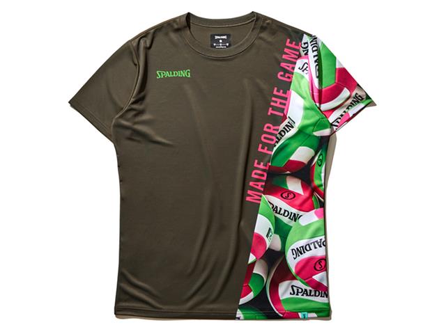 SPALDING バレーボール Tシャツ ボールプリント SMT22184V