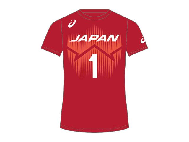 ASICS バレーボール男子日本代表番号応援Tシャツ 2053A200