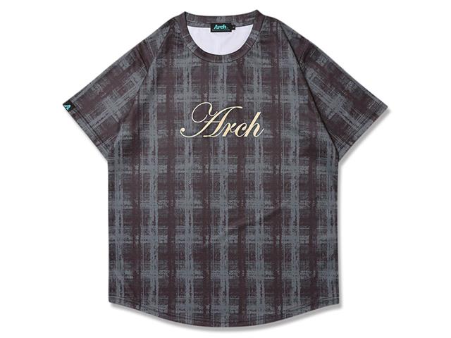 Arch cursive logo plaid tee [DRY]