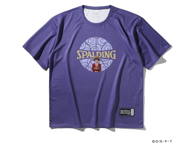 SPALDING Tシャツ ONE PIECEゴムゴムの実 ボールプリント SMT25101P