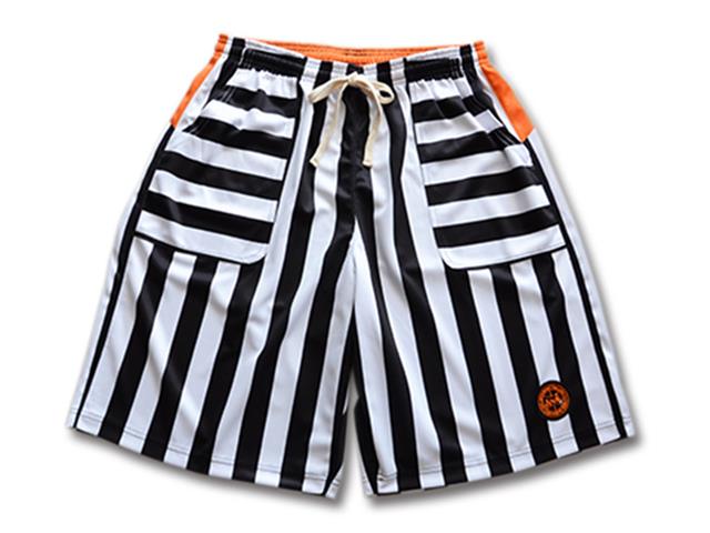 block striped shorts